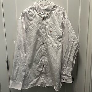 Ariat XXL Tall White Button Down Dress Shirt
